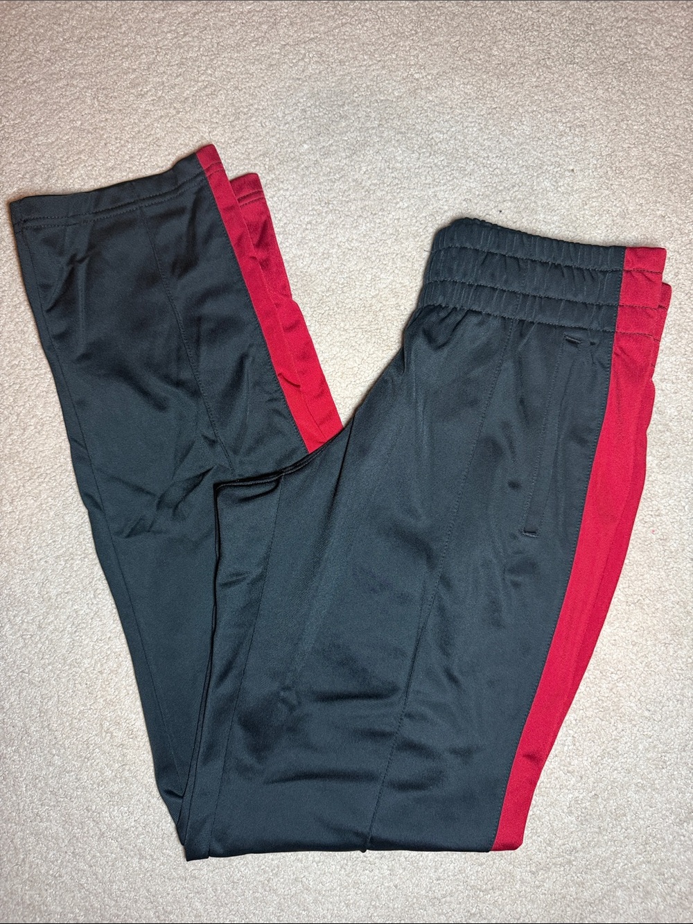 bcg Black Track Pants with Red Side Stripe